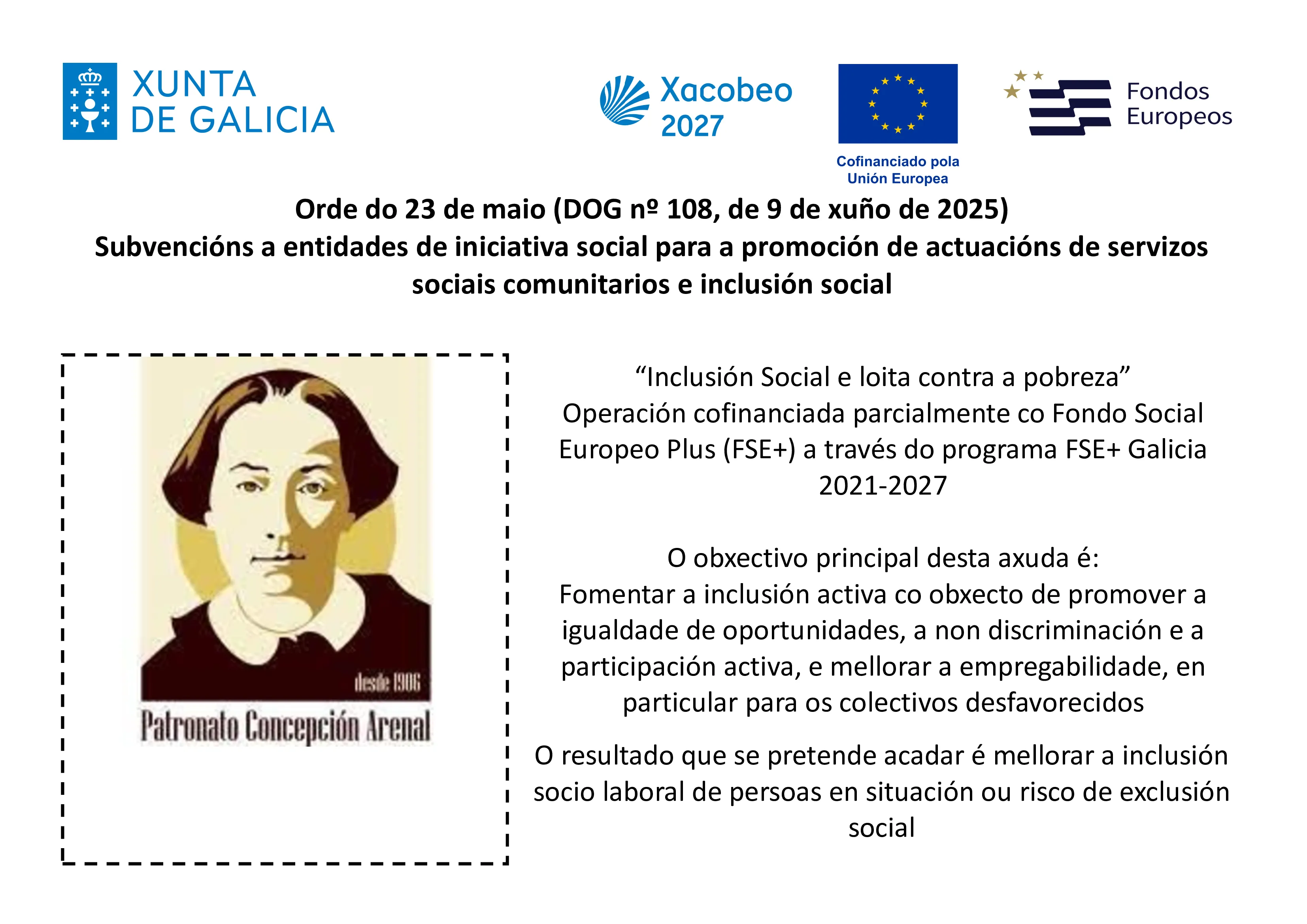 Subvencións a entidades de iniciativa social para a promoción de actuacións de servizos sociais comunitarios e inclusión social